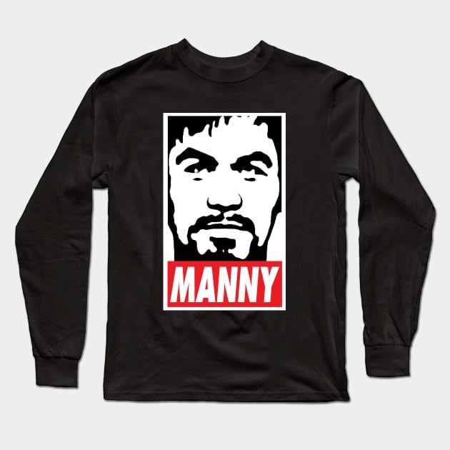 Obey Manny Pacquiao by AiReal Apparel Long Sleeve T-Shirt by airealapparel